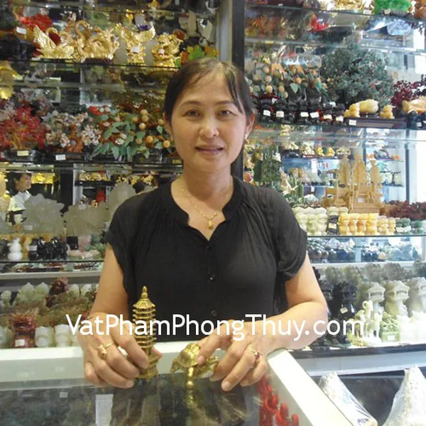Chị Tuyết - khách hàng mua rùa đồng D129 và tháp văn xương D111
