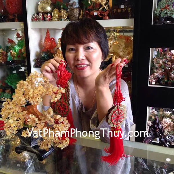 Chị Cúc - khách hàng mua cây tài lộc thạch anh vàng và tiền mai hoa CC20