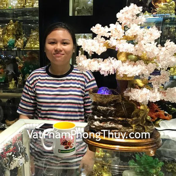Chị Thanh - Khách hàng mua Cây tài lộc phong thủy luân thạch anh trắng KC066