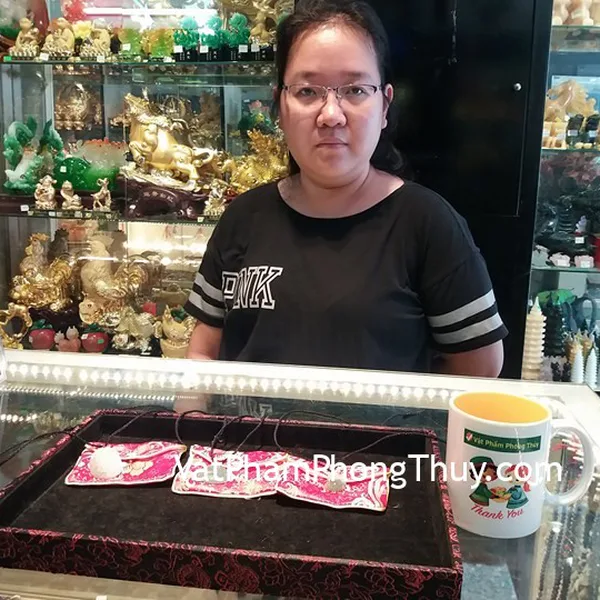 Chị Phương - Khách mua Phật bản mệnh phỉ thúy trung tuổi Tý S6507-1 và Phật di lạc Myanmar S6321