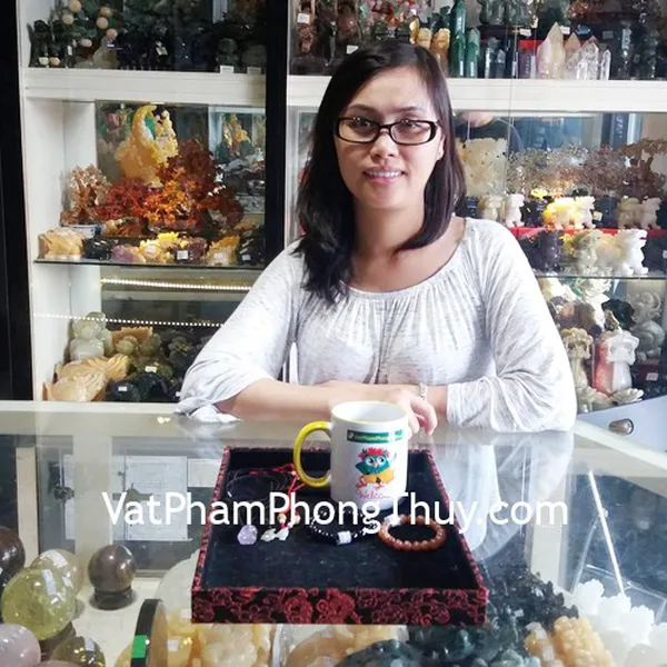 Chị Ngọc - khách hàng mua Chuỗi đá mặt trời đỏ S6363-2225, Chuỗi thạch anh tím đậm Uruguay S6361-1877, Hồ ly thạch anh tím S6343, Hồ lô ngọc Phỉ Thúy S6500
