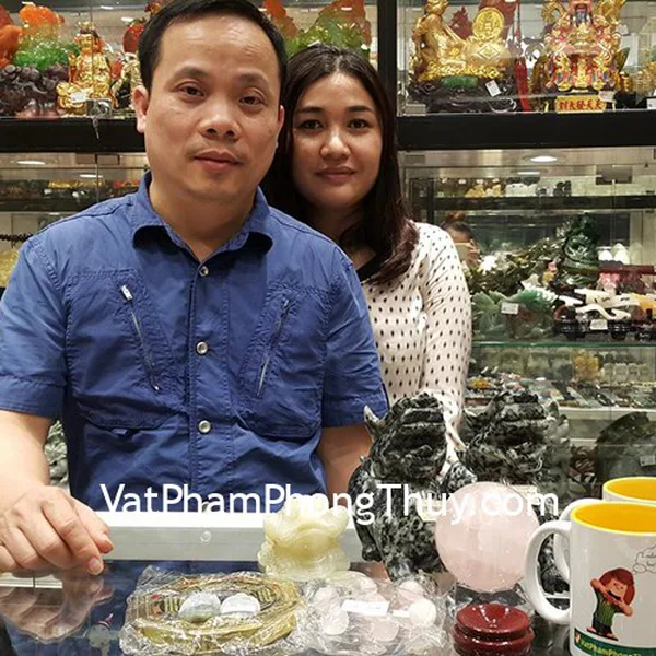 Anh Tâm - khách hàng mua cặp tỳ hưu độc ngọc THDN-L, quả cầu thạch anh hồng M181-2835, đĩa thất tinh thạch anh hồng GM091, thiềm thừ cẩm thạch CTT-S, bát quái nhôm K1206 và mặt phật bản mệnh phỉ thúy S6507