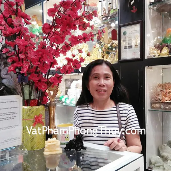 Chị Lệ - khách hàng mua tỳ hưu hắc ngà GM009, cóc Hoàng Long GM022, mặt ve Phỉ Thúy S6628, mặt tỳ hưu phỉ thúy S6636 và vòng thạch anh tóc đỏ S6371