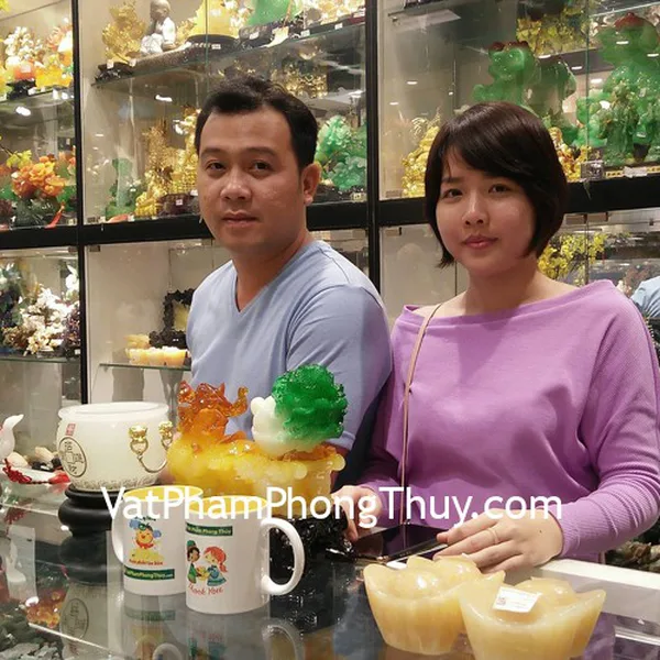 Anh Bảo - khách hàng mua chậu bạch ngọc hoàng gia C175A, tượng tỳ hưu kéo cải C046A và trang sức phong thủy S982, S6500