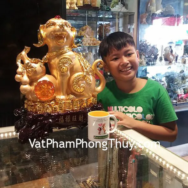 Em Thắng - Khách hàng mua Tượng Chó vàng đạp hồ lô lớn C005A