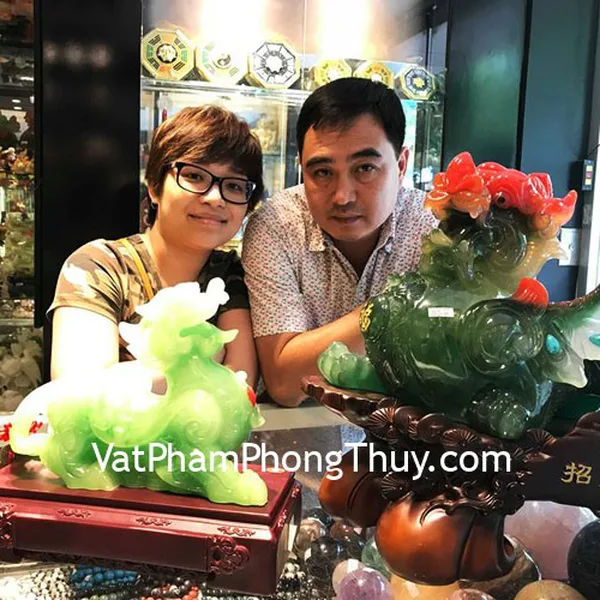 Chị Huyền - Khách hàng mua Tỳ hưu xanh mào đỏ cánh vểnh C039A, Tỳ hưu xanh xâu tiền xu H120G