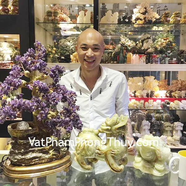 Anh Hùng - khách hàng mua Phong thủy luân thạch anh tím KC065, Tỳ hưu Bắc Kinh xanh BKX-L, Thiềm thừ Cẩm thạch Tây tạng CTT-L