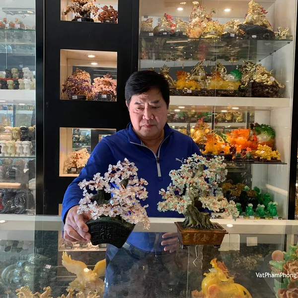 Chú Khánh-Khách hàng mua Cây đông linh thân đại thụ KC116 và Cây thạch anh trắng thân bonsai KC118.