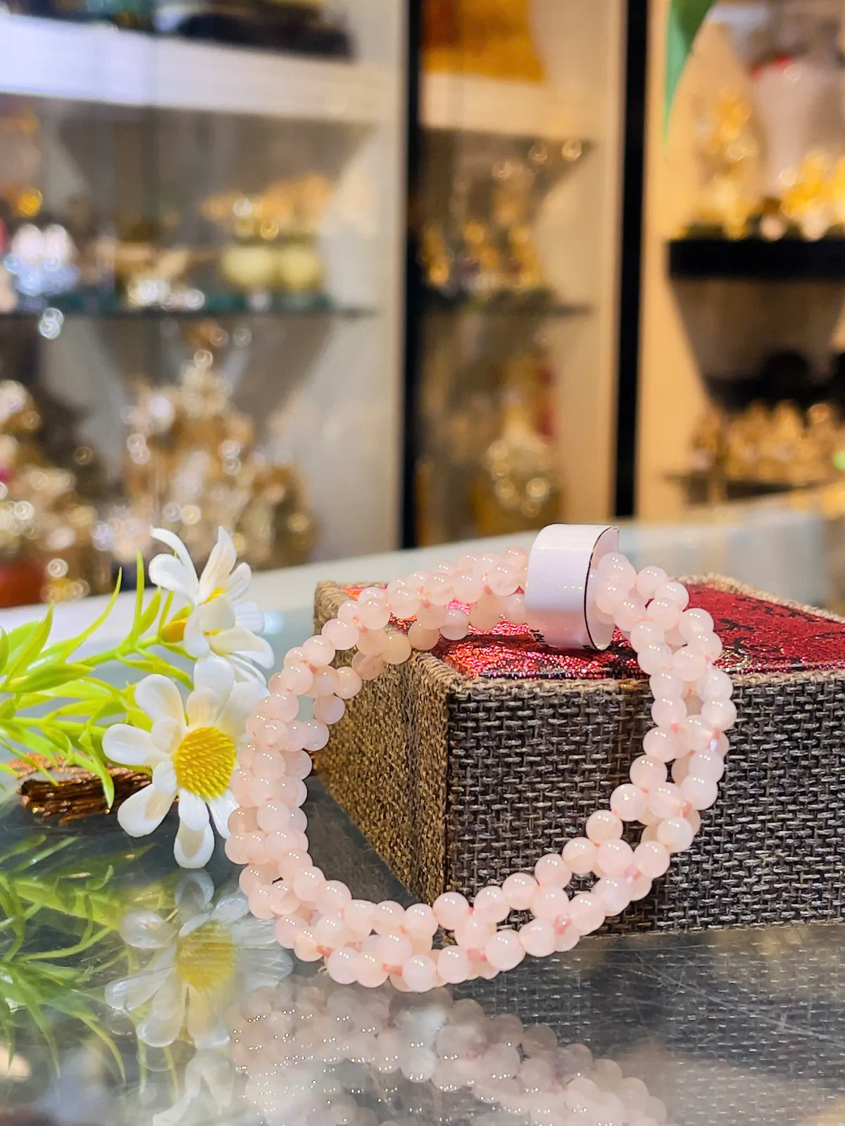 Chuỗi thạch anh hồng nhiều hạt S6307