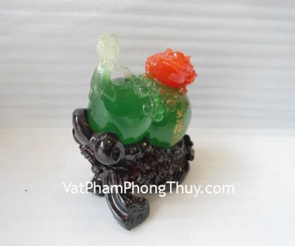 Hồ lô xanh nhỏ có thiềm thừ - tụ phước nạp tài H508G