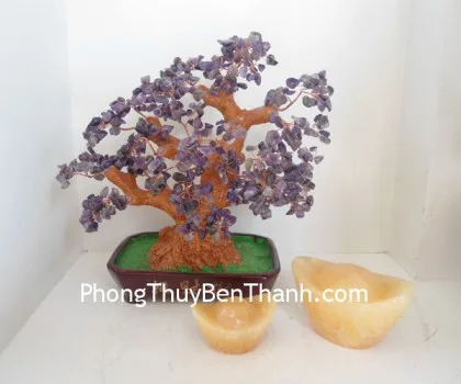 Cây tài lộc thạch anh tím mini KC048
