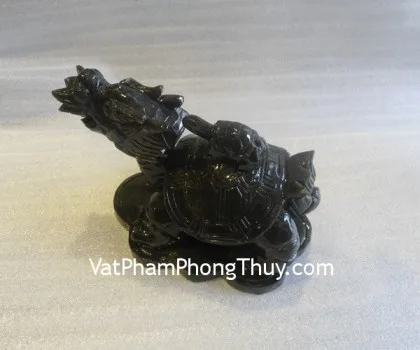 Rùa đầu rồng đá lam ngọc cõng con nhỏ R037