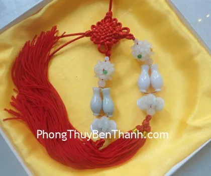 Ngọc bội bảo bình mai hoa(2 hồ lô nhỏ)Miến Điện S539