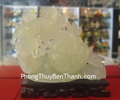 Tượng 1 quả bí ngô+1 chim khuyên Thanh Ngọc K053