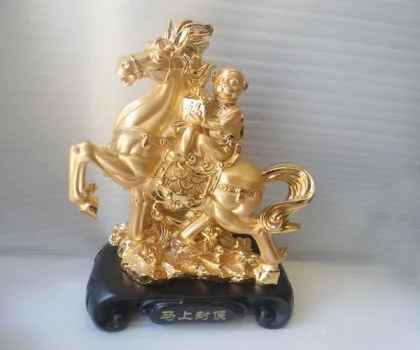 Khỉ thần tài cưỡi ngựa vàng - mã thượng phong hầu K009M
