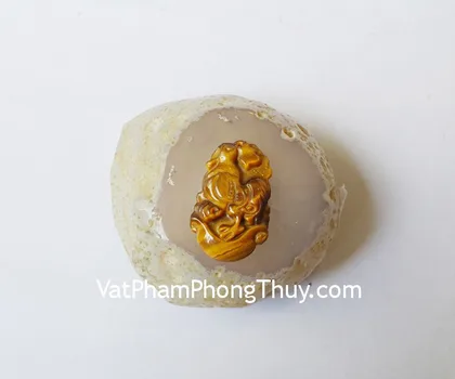 Mặt 12 con giáp phỉ thúy xanh A+ (sửu) FS6643-2