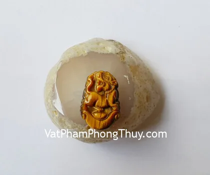 Mặt 12 con giáp phỉ thúy xanh A+ (Tuất) FS6643-11