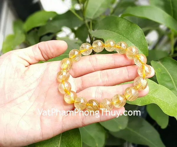 Chuỗi thạch anh tóc tiên vàng trung (36.6g - 18 bi) S6115-S3-2160