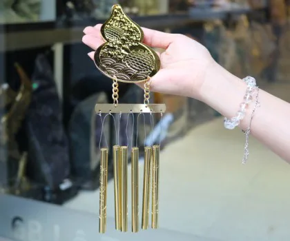 Chuông gió đồng hồ lô 6 ống bản dẹp FD257
