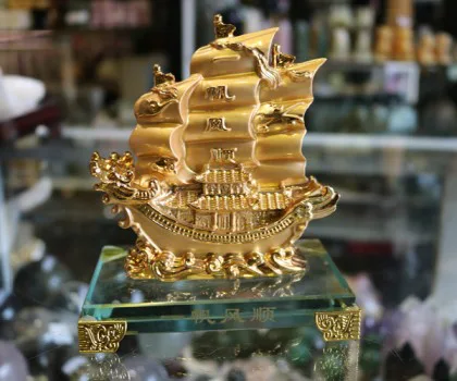Hồ lô vàng kim, đế gỗ, rùa vàng- Thần quy ban phước E229