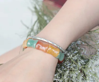 Chuỗi đông linh hoàng long tam thể hạt thoi FS6463