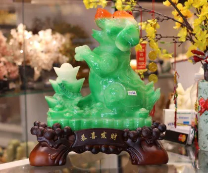Chó xanh ngọc tháp đỉnh vàng - Cung hỷ phát tài FC011A
