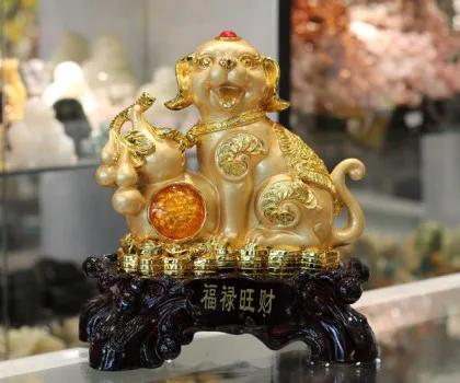 Chó vàng đạp hồ lô - phước thiên vượng tài FC016A