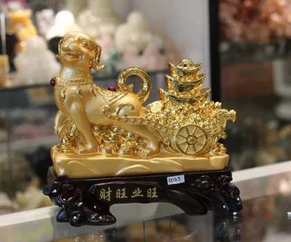 Chó vàng kéo xe vàng - Tài vượng nghiệp vượng FC023A