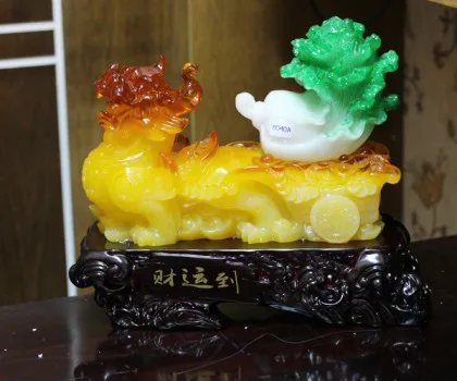 Tỳ hưu lưu ly ngọc vàng kéo xe bắp cải - Tài vận đáo C040A