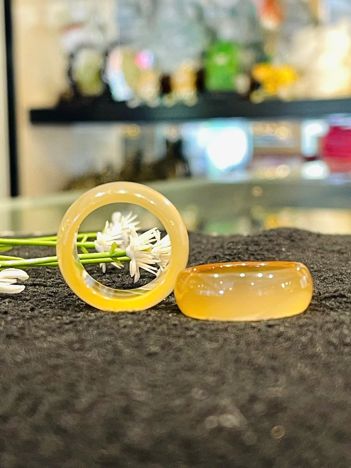 Nhẫn mã não vàng nhỏ S6709