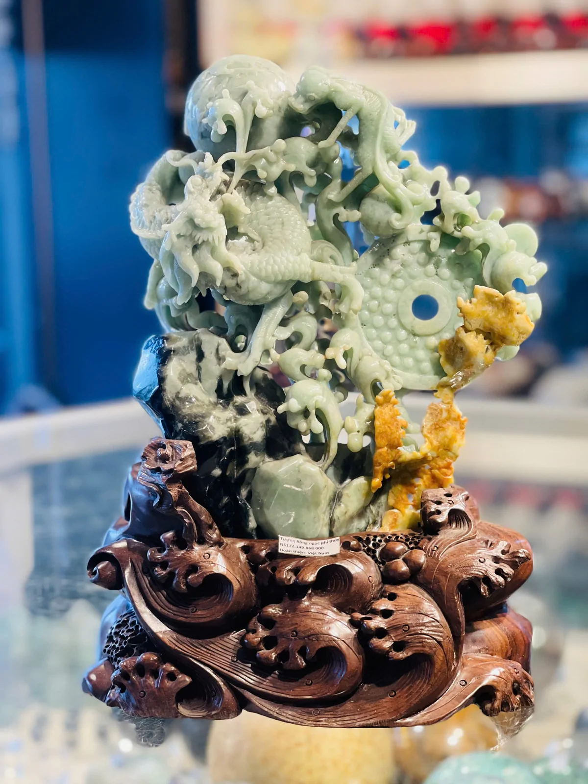 Tượng rồng ngọc Phỉ Thúy ( có giấy kiểm định ) NS172