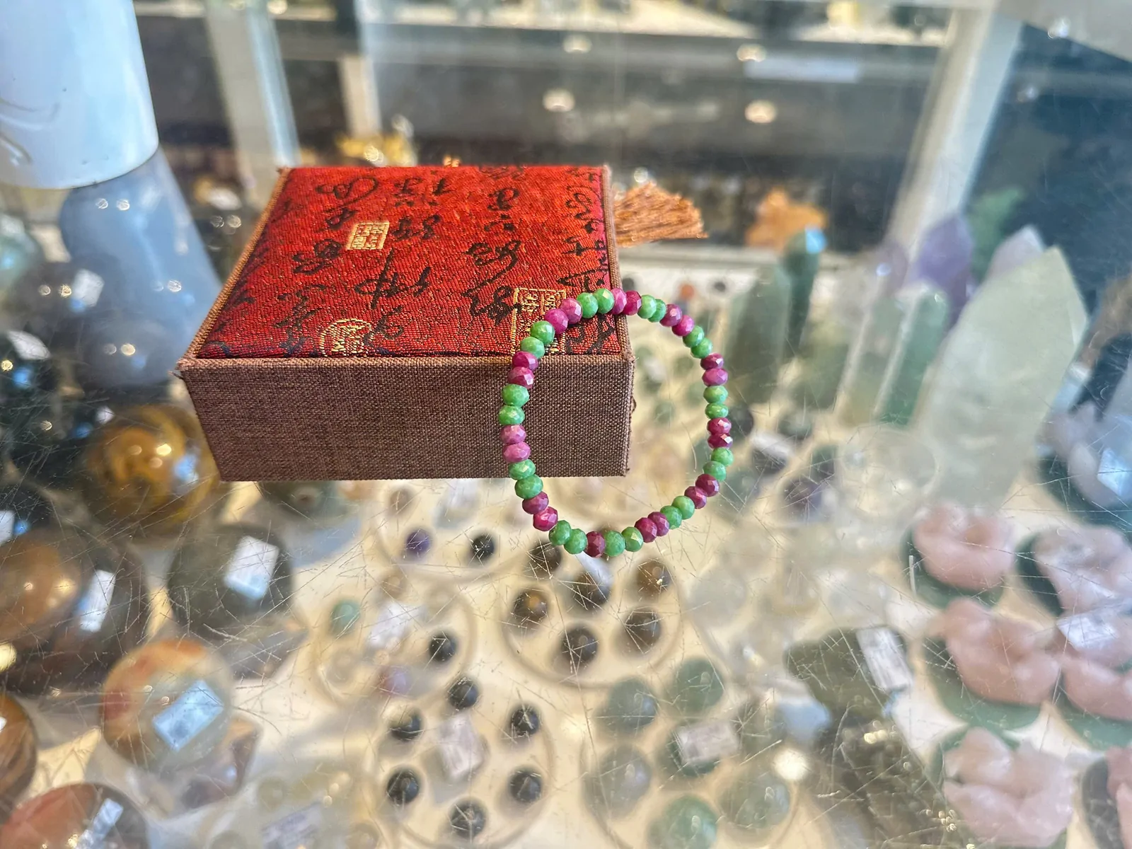 Chuỗi Ruby xanh đỏ vát cạnh (12.6g - 43 bi) S6653-S3-4473