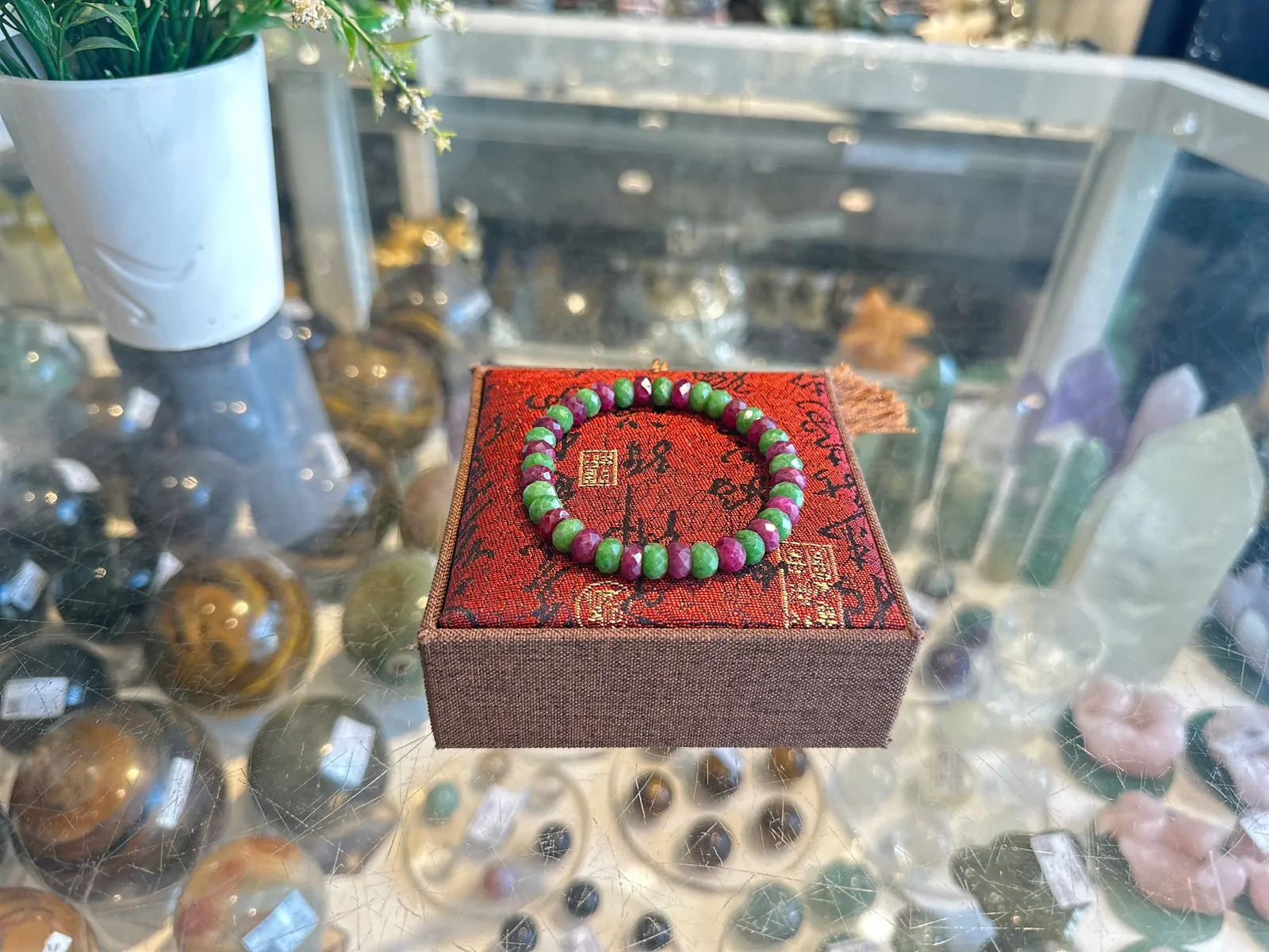 Chuỗi Ruby xanh đỏ vát cạnh (22.3g - 38 bi) S6653-S3-7917