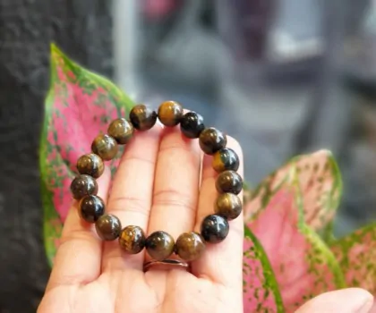 Chuỗi mắt mèo đen xám 10 li S6825