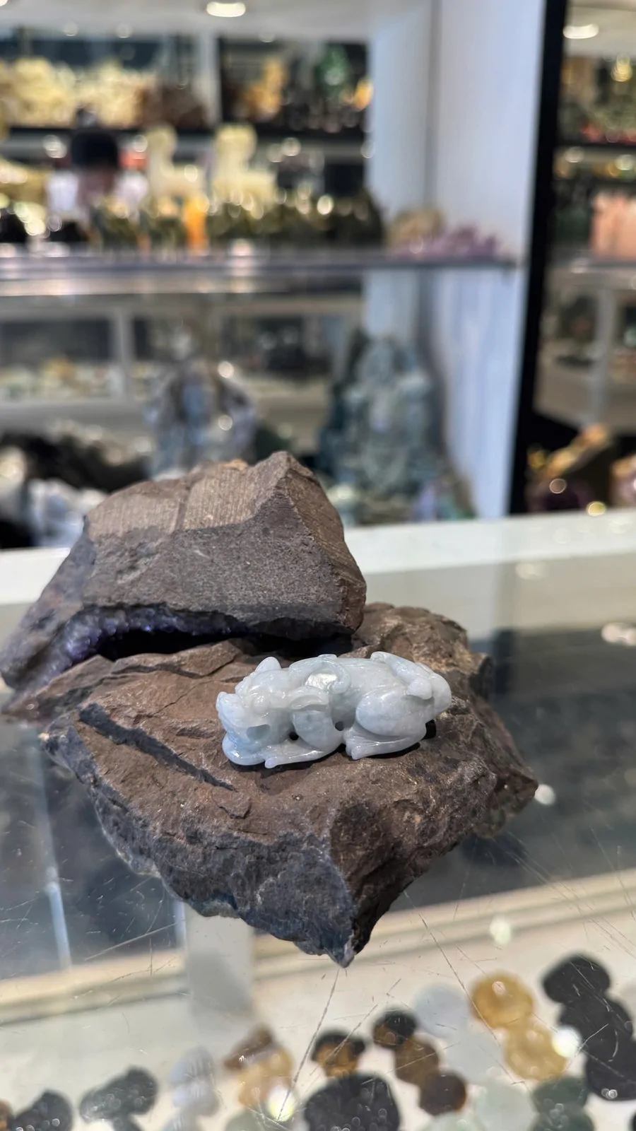 Tỳ hưu ngọc phỉ thúy xanh đậm vân mây A+++++ (28.64gr) S6897-S4-6244