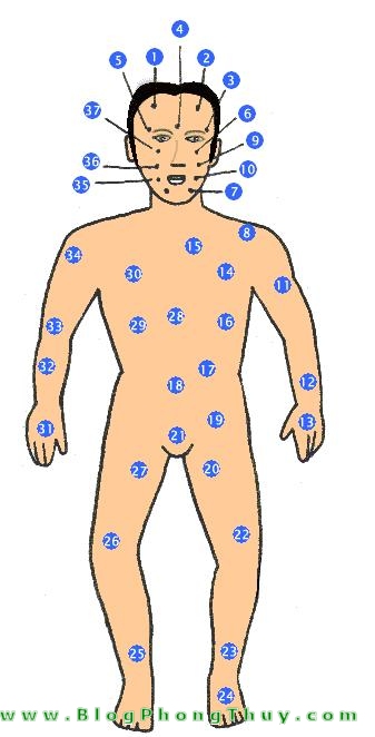 Xem nốt ruồi ở khuôn mặt và trên thân thể người đàn ông