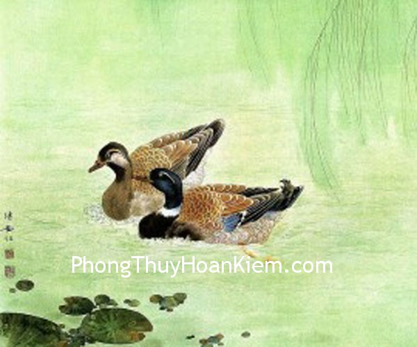 chim- uyen- uong chim uyen uong Ý cảnh trong tranh trang trí nên mang ý nghĩa cát tường