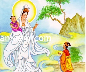 Tranh Quán Âm tống tử