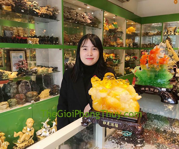 Chị Thoa - Khách mua Phật di lạc cam vàng ngọc vác như ý có hồng châu trên túi tài lộc khủng - Như Ý Hồng Phước FLN187
