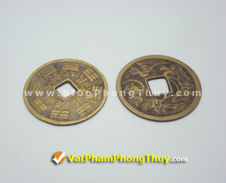 tien xu bat quai Tiền xu phong thủy, vật phẩm giúp tăng tài lộc, chiêu tài hóa sát