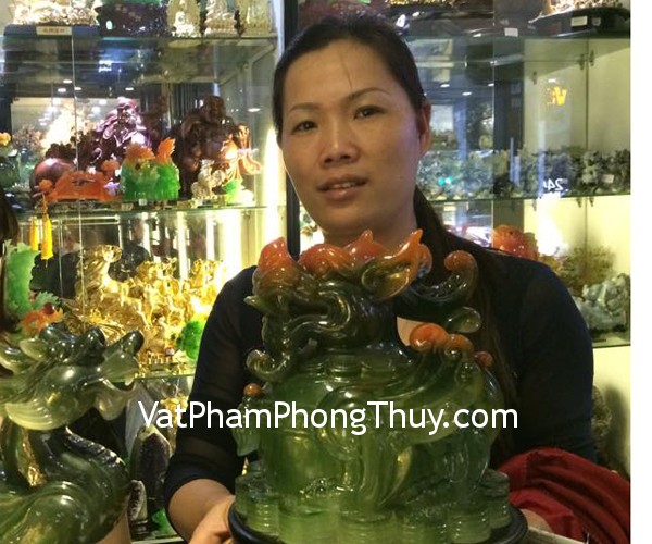 Chị Tuyết_Khách hàng mua Tỳ Hưu cặp xanh trong cánh vểnh E004,  Tỳ Hưu chiêu tài A086