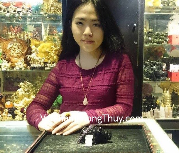 Chị Thủy - Khách mua Cú mèo hồng S5018-6, Tê giác hắc ngà HM116, Chuỗi thạch anh tím Nam Phi S5103-1660 và Nhẫn dây cước tỳ hưu S871