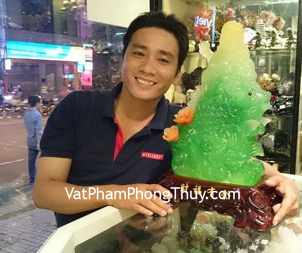 Anh Thân - Khách hàng mua Phật di lạc cõng chép xanh A133
