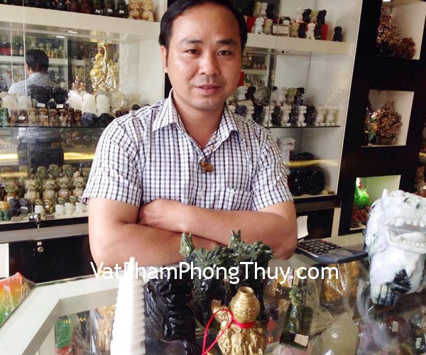 Anh Sơn - khách hàng mua tỳ hưu hắc ngà H011,tháp văn xương đá ngọc trắng, rồng lam ngọc , hồ lô đồng bát tiên D107, kỳ lân lam ngọc  HM090, tỳ hưu đeo cổ đá mắt mèo S6033
