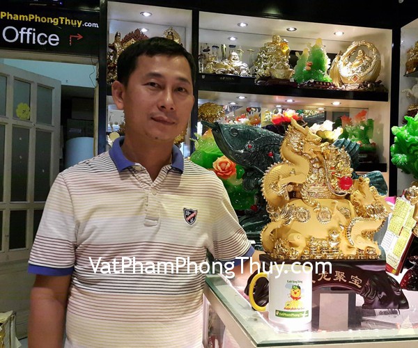 Anh Tín - khách hàng mua tượng rồng vàng sa kim K153M và xâu tiền chiêu tài CC1135, CC1134