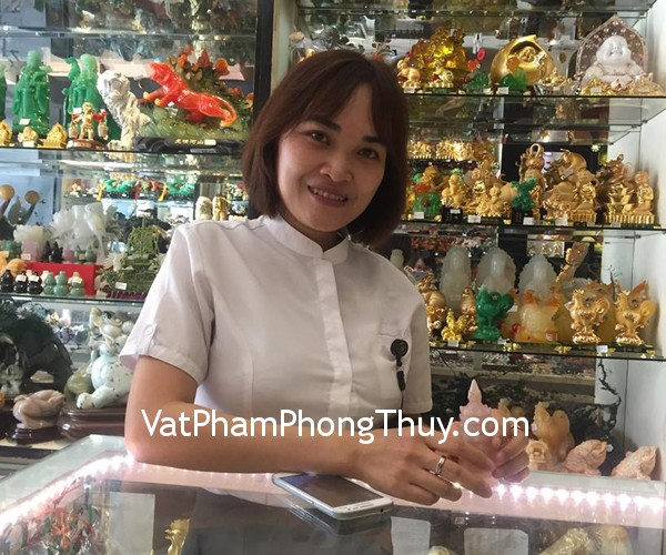 Chị Ngọc- khách hàng mua tháp văn xương thạch anh hồng GM135, hồ ly thạch anh hồng dáng đẹp S6341, hồ ly ngọc tủy dáng đẹp S6347