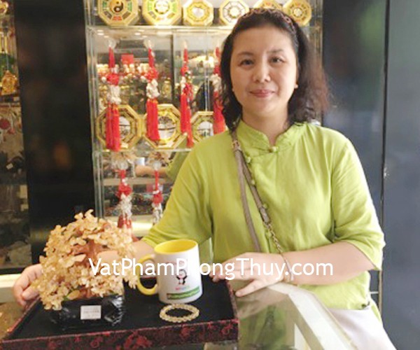 Chị Nga - Khách hàng mua cây tài lộc thạch anh vàng kiểu nhật KC025