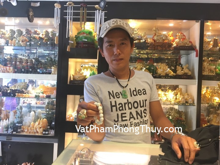 Anh Tý - khách hàng mua mặt tỳ hưu mắt mèo vảy rồng S931, chuỗi ngọc phỉ thúy xanh sáng A+ 14li S6400