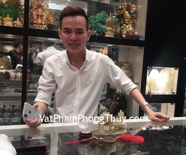 Anh Khánh - Khách hàng mua rồng cẩm thạch N076-1, quả cầu thạch anh trắng GM148, và tượng mã thượng phong hầu K103M