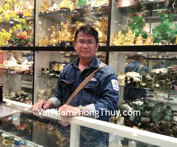 Anh Cường - khách hàng mua vòng tay phỉ thúy S6676 và tỳ hưu ngọc Đông Linh S011